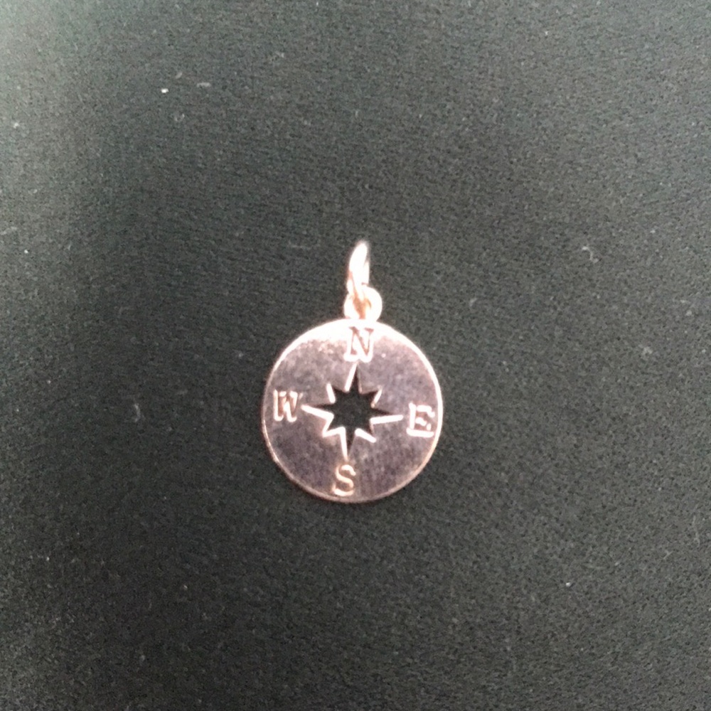 silver compass pendant